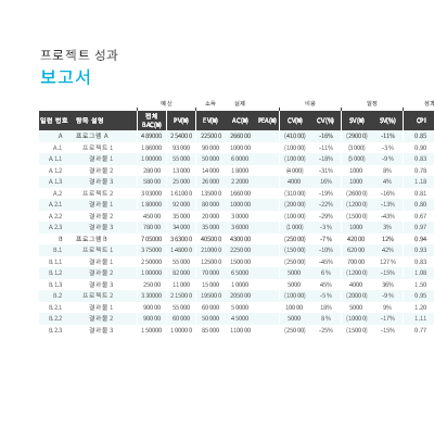 프로젝트 성능 보고서